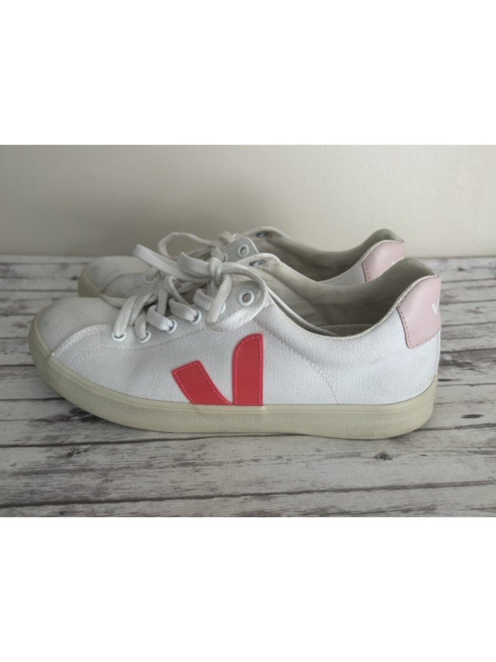 Veja Esplar Logo Pink Sneakers  Low Top Canvas Women’s Size 8